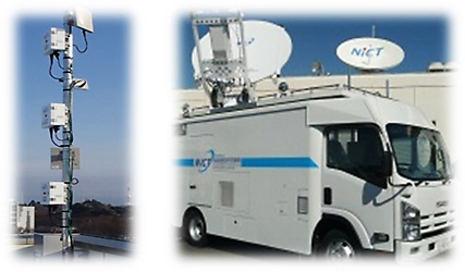 left: Access Node in Wireless Mesh Network,right: Earth Station for Satellite Communication